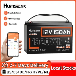 Humsienk 12V 150Ah LiFePO4 Battery With Bluetooth
