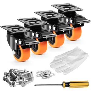 SucceBuy 2/3/4/5/6-inch Swivel Plate Casters Set of 4