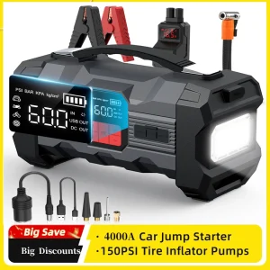 26800mAh Jump Starter with Air Compressor