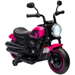 6V Kids Electric Motorcycle LED Lights 1.9MPH for Ages 18-48 Pink,Powered Vehicle