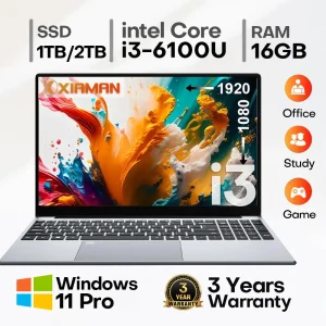 Xiaman 15.6" Intel Core I3 6100U Laptop Computer Windows 11 Pro