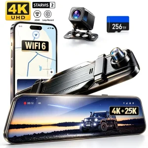 Ultrawide 10' 4K Rear View Mirror Camera, Dash Cam