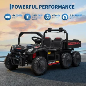 24V 4WD All-Terrain Kids Ride On Dump Truck