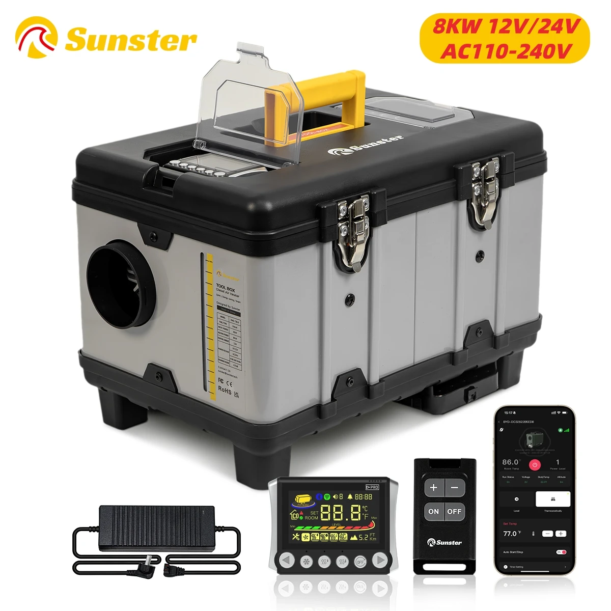 8KW Auxiliary Diesel Heater 12V/24V/220V - Image 1