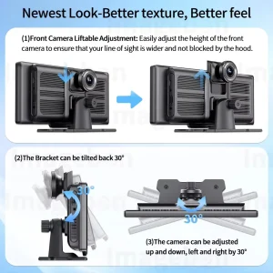 10.26 inch 4K + 1080P Dash Cam, Wireless For Android Auto - Thumbnail Image 6