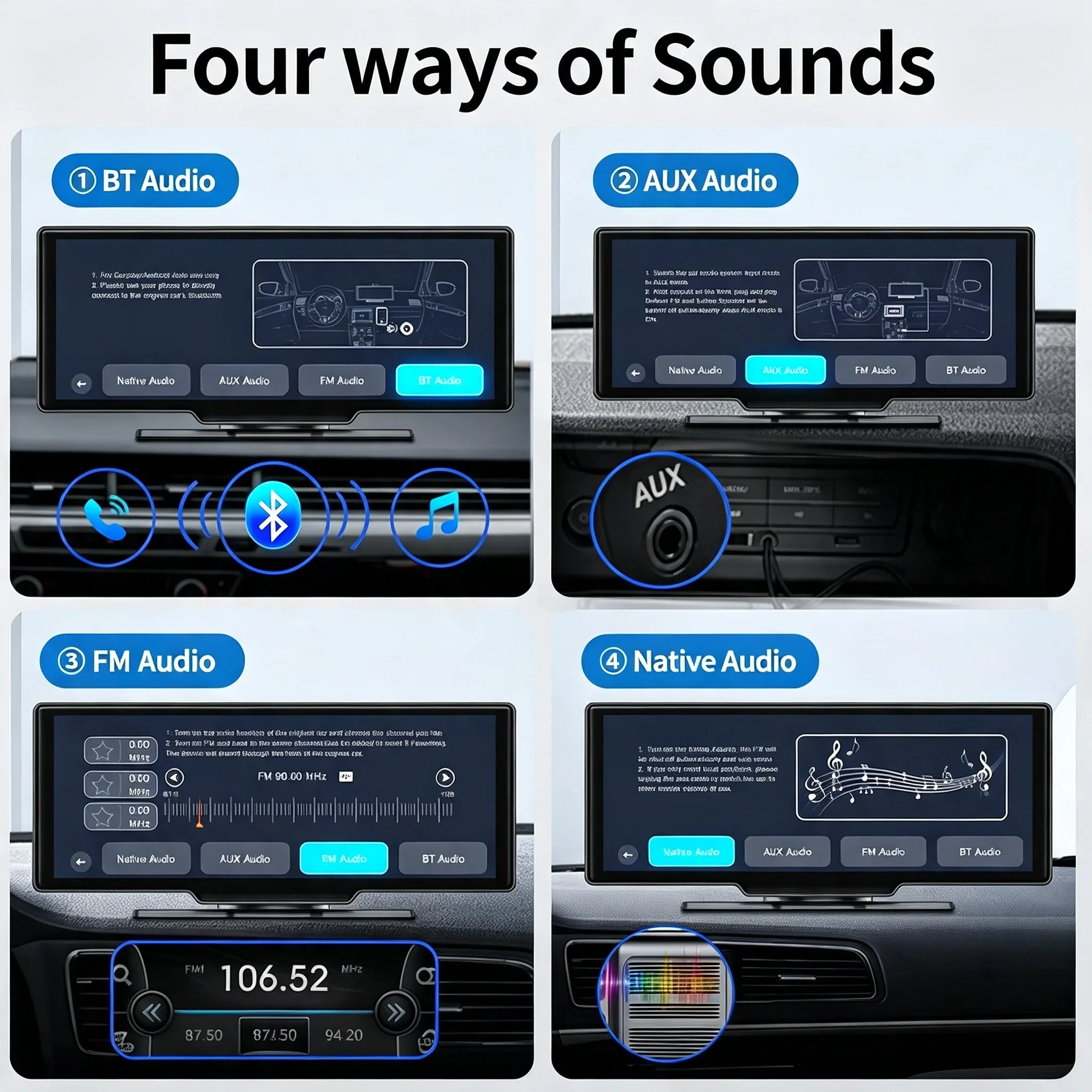 10.26 inch 4K + 1080P Dash Cam, Wireless For Android Auto - Image 4
