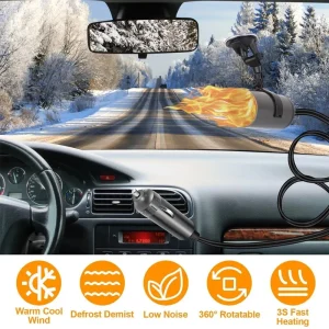 Electric Car Heated Hot Air Portable Defogger Defroster - Thumbnail Image 4