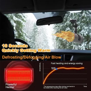 Electric Car Heated Hot Air Portable Defogger Defroster - Thumbnail Image 3