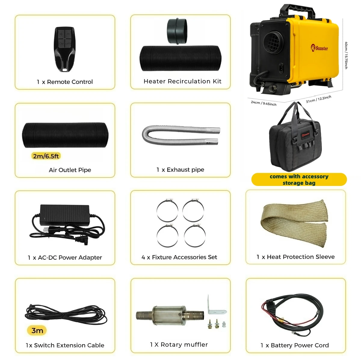 8KW 12V 220V Portable Diesel Air Heater With Bluetooth - Image 6