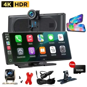 10.26 inch 4K + 1080P Dash Cam, Wireless For Android Auto