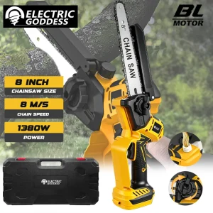 Dewalt 8 Inch 1380W Brushless Yellow Electric Chain Saw