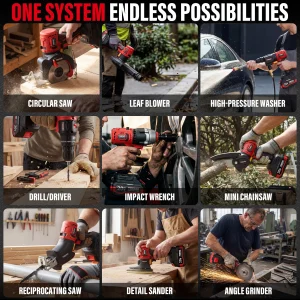 20V MAX Brushless Power Tool Combo Kit, 9-in-1 Cordless Interchangeable Multi-Tool Set - Thumbnail Image 5