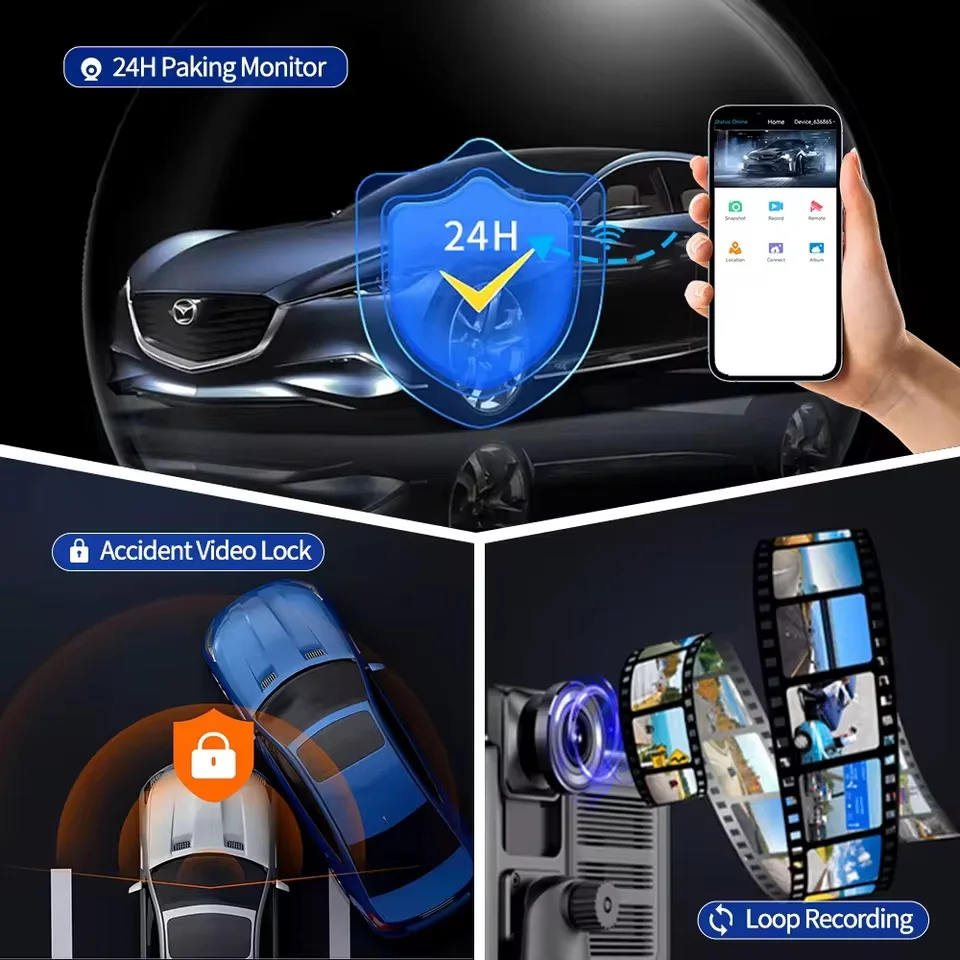 10.26 inch 4K + 1080P Dash Cam, Wireless For Android Auto - Image 3